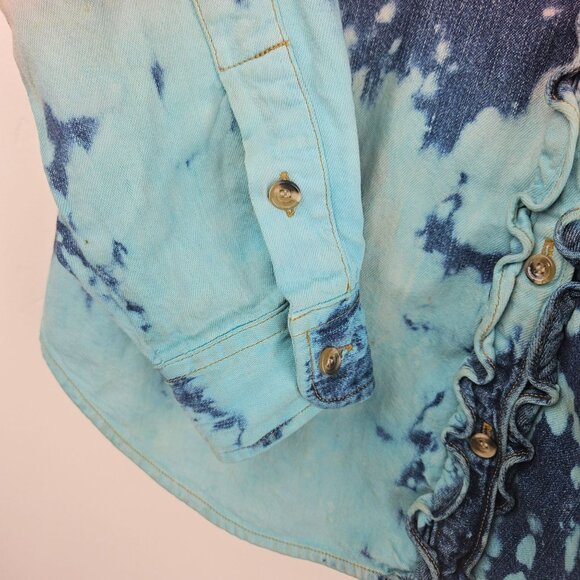COTTON Tie Dye Western Shirt Womens S Boho Button Blouse JONES JEANS brand Long - Picture 8 of 12